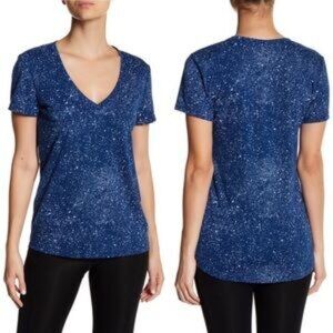 Adidas Flecks Deep V Neck Tee in Blue